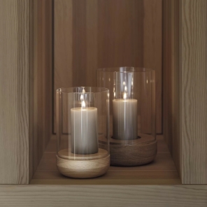 Blomus Windlicht LANTO M oak natur | Ø12x20cm