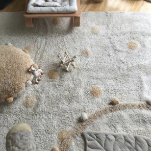 Lorena Canals waschbarer Teppich HIPPY DOTS honig | 160x120cm