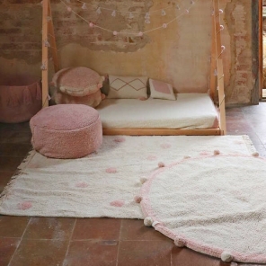 Lorena Canals waschbarer Teppich HIPPY DOTS vintage nude | 160x120cm
