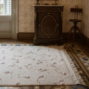 Lorena Canals waschbarer Teppich ENGLISH GARDEN ivory weiß | 210x140cm