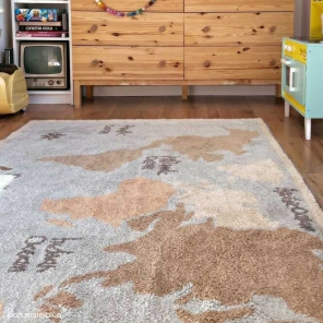 Lorena Canals waschbarer Teppich VINTAGE MAP | 200x140cm