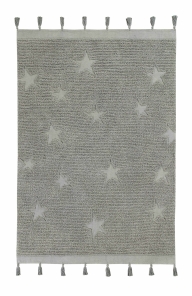 Lorena Canals waschbarer Teppich HIPPY STARS grau | 120x175cm