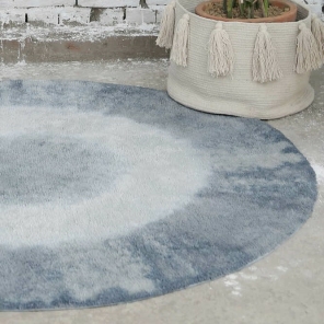 Lorena Canals waschbarer Teppich TIE-DYE vintage blau | 150x150cm