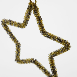 House Doctor 3er Set Ornamente BEADS gold Glasperlen/Messing | Ø 0,5x9,5cm