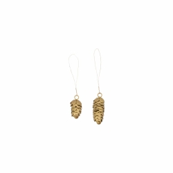 House Doctor 2er Set Ornament CONE gold Eisen | 6,5x2cm