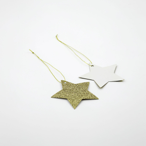 House Doctor Geschenkanhänger STAR gold glitter | Ø7cm