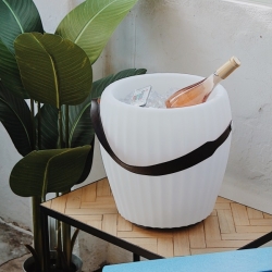 The JOOULY Getränkekühler mit Bluetooth Lautsprecher und Licht JOOULY bowl L weiß | Ø34x36cm