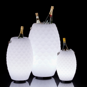 The JOOULY Getränkekühler mit Bluetooth Lautsprecher und Licht JOOULY LTD 35 weiß | Ø25x39cm