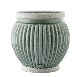 Lene Bjerre Blumentopf CATINIA Keramik grün  | Ø37x37cm
