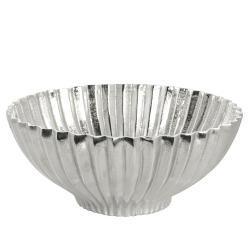 Lene Bjerre Dekoschale LAVISSE Aluminium silber | Ø33x14cm