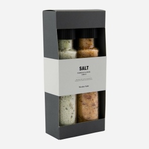 Nicolas Vahé Geschenkbox PARMESAN + BASIL SALT & CHILLI SALT  Gewürze 2er Set 320g 315g