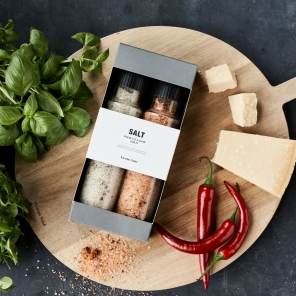 Nicolas Vahé Geschenkbox PARMESAN + BASIL SALT & CHILLI SALT  Gewürze 2er Set 320g 315g