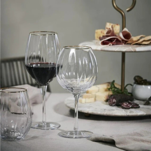 Lene Bjerre Weißweinglas CLAUDINE Glas klar gold | 45,5cl