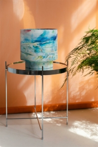 Zuiver Beistelltisch CUPID Glas Eisen silber | Ø43x45cm