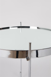 Zuiver Beistelltisch CUPID Glas Eisen silber | Ø43x45cm
