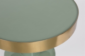 Zuiver Beistelltisch GLAM GREEN Stahl Eisen blau gold | Ø36x51cm