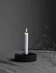 Storefactory Kerzenhalter STORM schwarz glänzend | Ø 15x4 cm