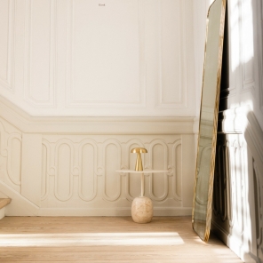 &Tradition Beistelltisch LATO OVAL Ivory White & Crema Diva Marble