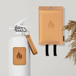 Nordic Flame Löschdecke Leder hell | 120x120cm