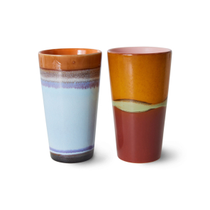 HKliving Latte Becher CLASH 70´s bunt 2er Set |...