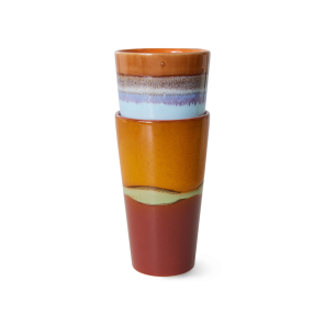 HKliving Latte Becher CLASH 70´s bunt 2er Set | Ø7,5cm