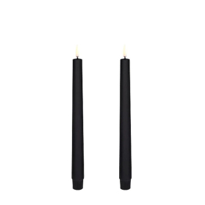 Uyuni Lighting LED Stabkerze 2er Set BLACK schwarz | Ø2,3x25cm