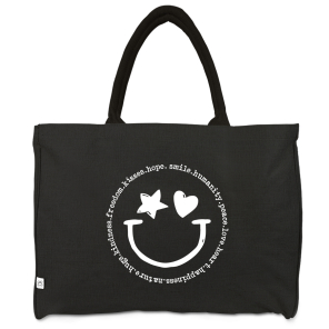 a good smile Shopping Bag Canvas Maxi SMILEY schwarz