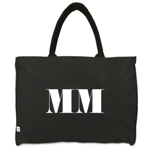 a good smile Shopping Bag Canvas Maxi LETTER schwarz personalisierbar