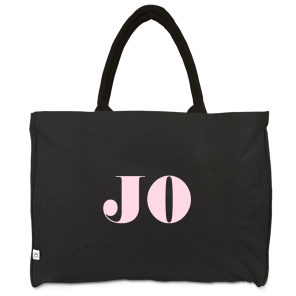 a good smile Shopping Bag Canvas Maxi LETTER schwarz personalisierbar