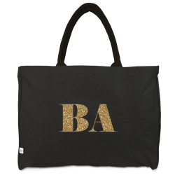 a good smile Shopping Bag Canvas Maxi LETTER schwarz personalisierbar