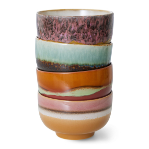 HKliving Schale Bowl GEYSER 70´s bunt 4er Set