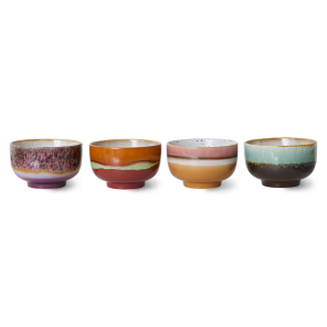 HKliving Schale Bowl GEYSER 70´s bunt 4er Set