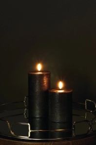 Uyuni Lighting LED Stumpenkerze FOREST BLACK schwarz |...