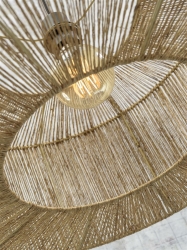 Good&Mojo Deckenlampe IGUAZU Textil braun | Ø50x22cm