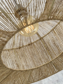 Good&Mojo Deckenlampe IGUAZU Textil braun | Ø60x25cm