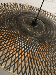 Good&Mojo Hängelampe KALIMANTAN Bambus schwarz | Ø87x20cm