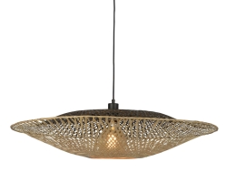 Good&Mojo Hängelampe KALIMANTAN Bambus schwarz | Ø87x20cm