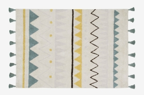 Lorena Canals waschbarer Teppich AZTECA vintage blau |...