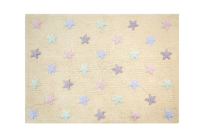 Lorena Canals waschbarer Teppich TRICOLOR STARS vanille | 160x120cm