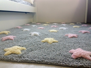 Lorena Canals waschbarer Teppich TRICOLOR STARS pink | 160x120cm