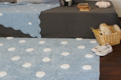 Lorena Canals waschbarer Teppich POLKA DOTS blau | 160x120cm