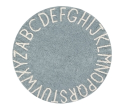 Lorena Canals waschbarer Teppich ROUND ABC vintage blue | 150x150cm