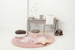 Lorena Canals waschbarer Teppich BUTTERFLY vintage nude | 160x160cm