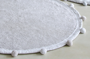 Lorena Canals waschbarer Teppich BUBBLY soft grau | 120x120cm
