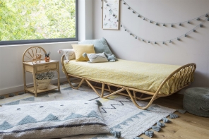 Lorena Canals waschbarer Teppich AZTECA vintage blau | 200x140cm