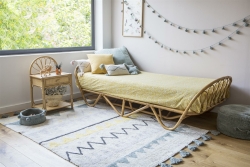 Lorena Canals waschbarer Teppich AZTECA vintage blau | 200x140cm