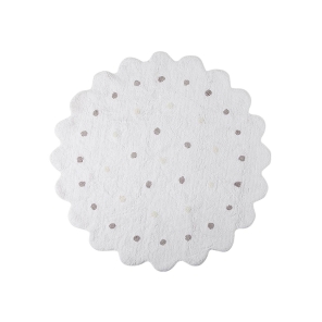 Lorena Canals waschbarer Teppich LITTLE BISCUIT weiß | 140x140 cm