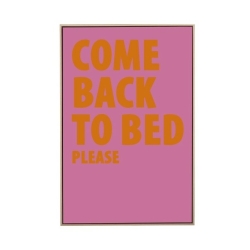 Present time Bild Wall Art COME BACK TO BED PLEASE Large pink | 60x3,2 cm