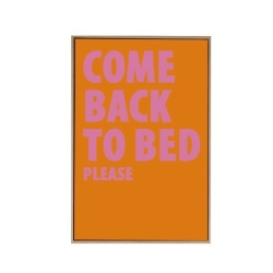 Present time Bild Wall Art COME BACK TO BED PLEASE Medium orange | 40x3,2 cm