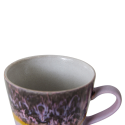 HKliving Cappuccino Mug BLAST 70´s bunt | 12,9x8,5 cm